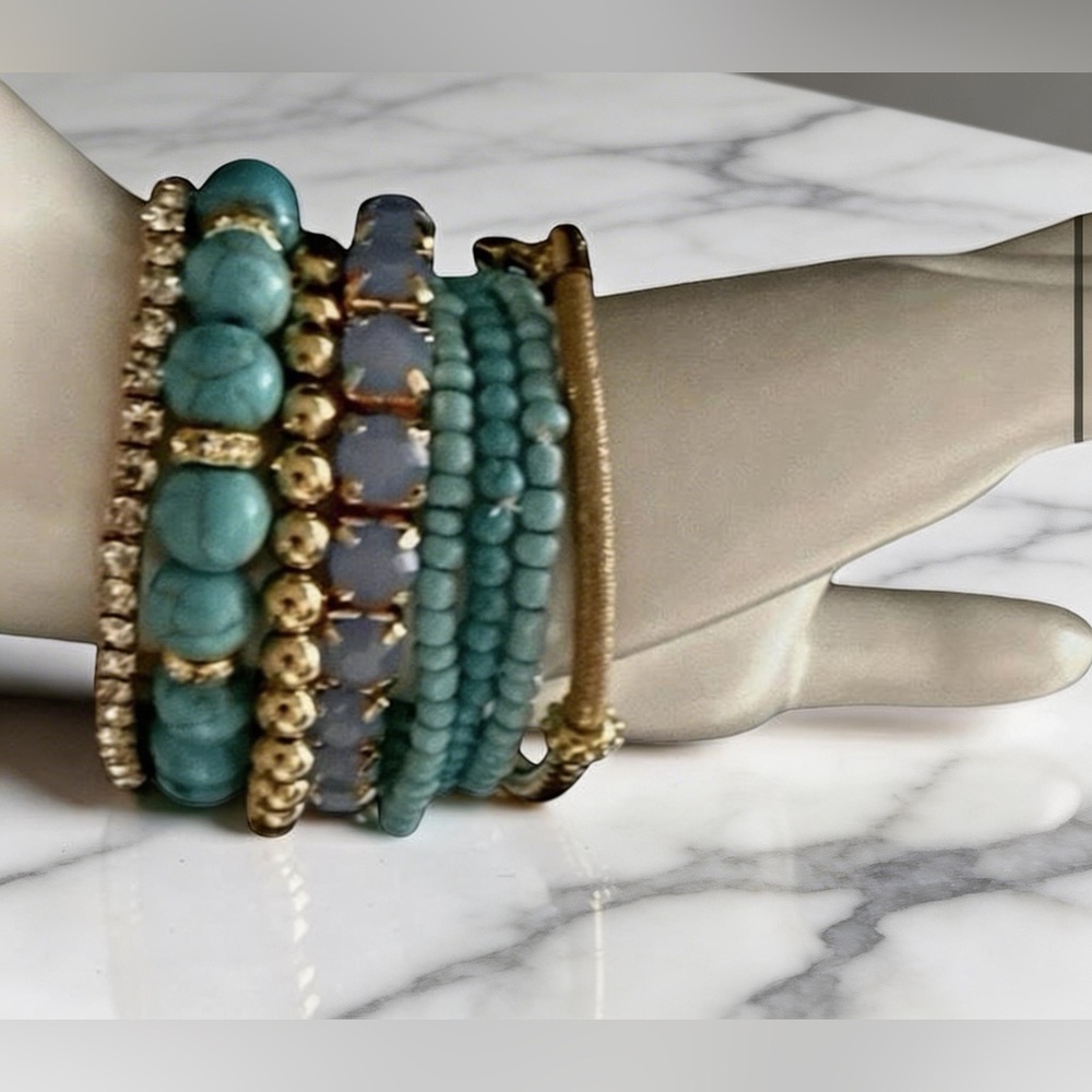 New 8 Bracelets Stackable Set Bohemian Boho Stret… - image 2